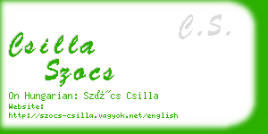 csilla szocs business card